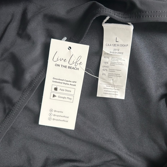 Cupshe Sz L Striped Colorblock Cutout One Piece Swimsuit - Picture 4 of 6